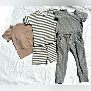 NWOT Mebie Baby Olive, Cream, Tan 5 pc bundle size 2t